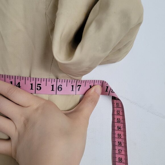 Theory Tan Cream Single Button Front Long Sleeve Cotton Blazer Jacket Size 2 - Picture 13 of 17